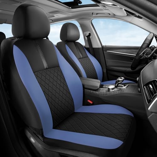 Coverado Car Seat Covers Full Set, Automotive Leather Seat Covers for Car，Universal Fit Front Back Seat Cover, Non-Slip Waterproof Breathable Car Seat Protector - Image 2