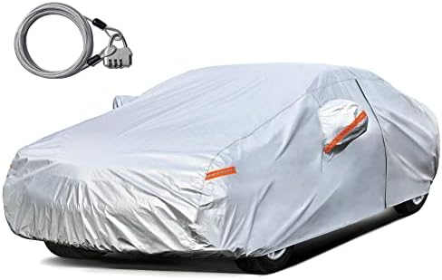 Kayme Car Cover Waterproof All Weather Fit Sedan (186 to 193 Inch) H3 by kayme