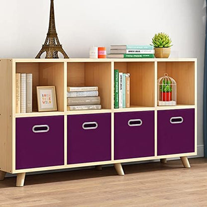 Fabric storage bins Cubes, Fabric Cube Organizer with Handle, Foldable Cube Bins for Cloth or Accessary Storage, 11x11x11, Set of 3, (Purple) - Image 4