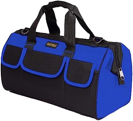 FASTECH 20 Inch Heavy Duty Tool Bag with Wide Mouth for Tool Storage,Carrier and Organizer,Tool Bag for Men/Women, Wide Mouth Tool Bag with Inside Pockets (20 Inch) by FASTECH