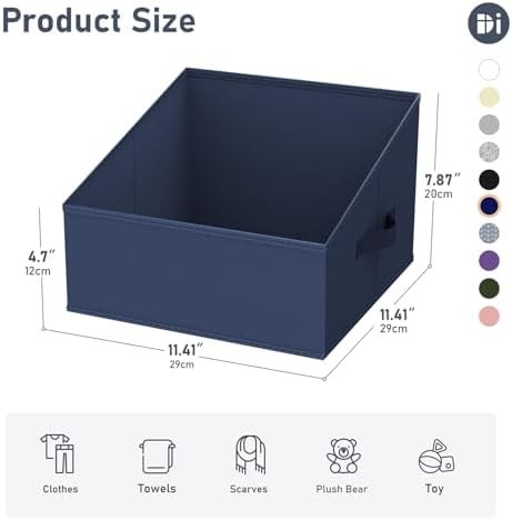 DIMJ Closet Storage Bins 10 Pack - Fabric Storage Baskets for Shelves, Collapsible Clothes Organizer with Handles, Trapezoid Shelf Organization Storage Cubes for Purse, Toys, Books, Towel, Clothes - Image 5