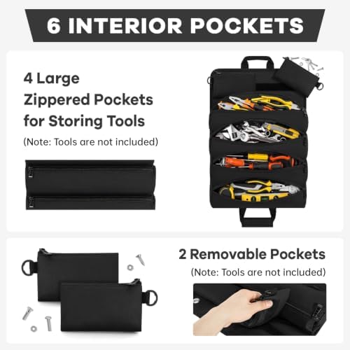 ANILD 13 Inch Regular Long Tool Bag Roll Up, Roll Up Tool Bag Organizer - Image 4