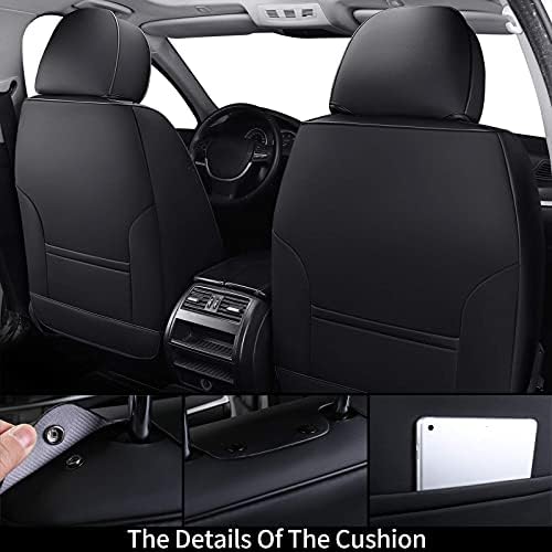 Coverado Front Seat Covers, Universal Seat Covers for Cars, Breathable Leather Car Seat Protector, Front Car Seat Covers, Seat Covers Waterproof, Driver Seat Cover Fit for Most Cars, BlackRed - Image 2