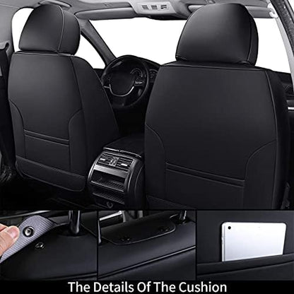 Coverado Front Seat Covers, Universal Seat Covers for Cars, Breathable Leather Car Seat Protector, Front Car Seat Covers, Seat Covers Waterproof, Driver Seat Cover Fit for Most Cars, BlackRed - Image 2