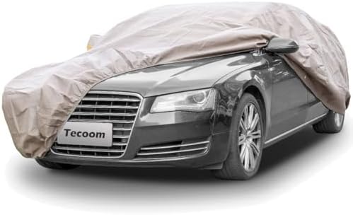 Tecoom Thick Shell Waterproof All Weather Car Cover, Super Breathable Windproof Snow Sun Rain UV Protection, Outdoor Fit for Sedan (170"–190") by Tecoom