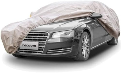 Tecoom Thick Shell Waterproof All Weather Car Cover, Super Breathable Windproof Snow Sun Rain UV Protection, Outdoor Fit for Sedan (170"–190") by Tecoom