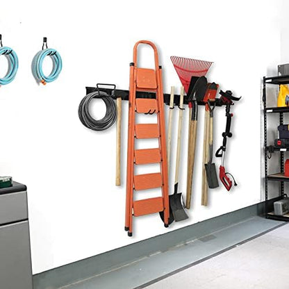 Wallmaster Garage Tool Storage Rack, Wall Mounted Garden Tool Organizer - Image 2