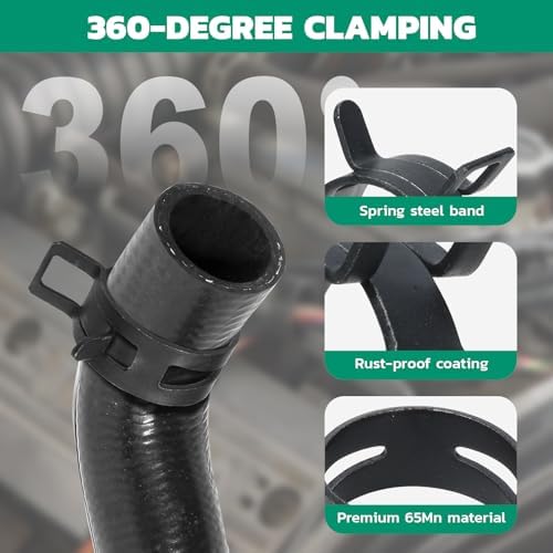 OURU 130PCS Spring Band Hose Clamps Assortment Kit, 6-25mm, 16 Sizes - Image 3