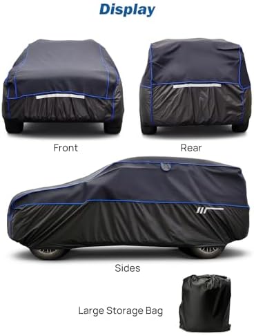 JOYTUTUS Hail Protector Car Cover for SUV (202-211 inch), Thick 5mm EVA Padded Anti-Hail Cover, Waterproof All Weather Hail Protection Car Cover - Image 6