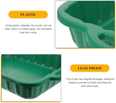 IMIKEYA Large Oil Drain Pan 23.5Inch Heavy Duty Plastic Leakproof Transmission Coolant Fluid Catcher Pan for Changing Oil Under Car Truck SUV Automotive Repair Garage Use (Green) - Image 7