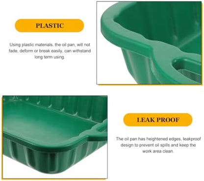IMIKEYA Large Oil Drain Pan 23.5Inch Heavy Duty Plastic Leakproof Transmission Coolant Fluid Catcher Pan for Changing Oil Under Car Truck SUV Automotive Repair Garage Use (Green) - Image 7