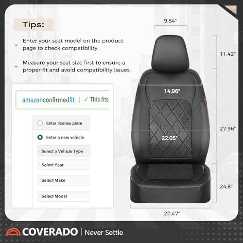 Coverado Car Seat Covers, Seat Covers Full Set, 5 Seats Automotive Seat Cover, Mesh Breathable Seat Protectors, Universal Fit for Most Cars - Image 5