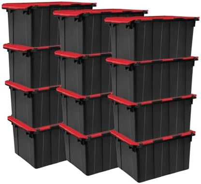 Sterilite Industrial Storage Tote with Lids for Garage, 12 Gallon, 12-Pack by Sterilite