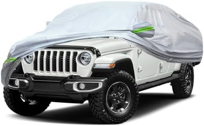 AUQDD 6-Layers Premium Truck Car Cover Waterproof All Weather Weatherproof UV Sun Protection Snow Dust Storm Resistant Outdoor Exterior Custom Form-Fit Full Padded Car Cover with Straps 213"-237" K14 by AUQDDAutoPartsWholesale