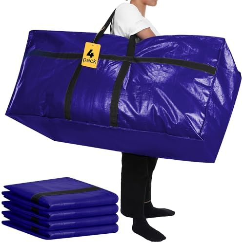 4 Pcs 66 Gallon Extra Large Moving Bags Heavy Duty Storage Bag by Clysee