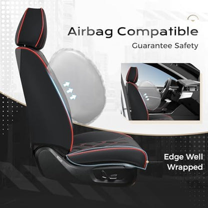 Coverado Car Seat Covers Full Set, Seat Covers for Cars, Waterproof Leather Automotive Seat Cover, Universal Car Interior Protectors Cushion for Most Cars - Image 5