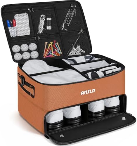 ANILD Golf Trunk Organizer, 2 Layer Golf Storage Case by ANILD