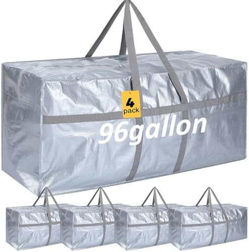 4 Pcs 96 Gallon Extra Large Moving Bags Heavy Duty Storage Bag by Clysee