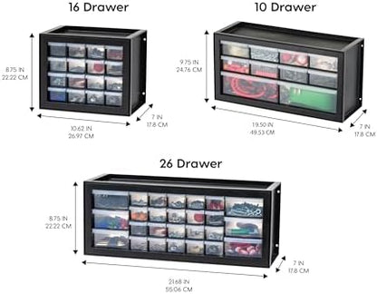 IRIS USA 16-Drawer Small Drawer Organizer, Garage Desk Storage, Black - Image 4