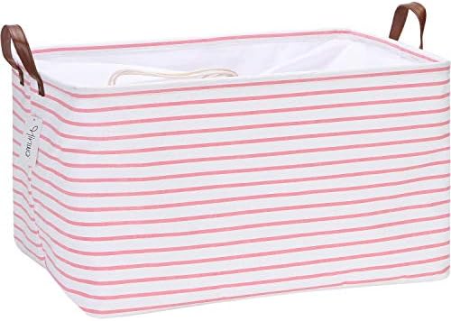 Hinwo 70L Extra Large Canvas Storage Bin with Lid and Handles by Hinwo