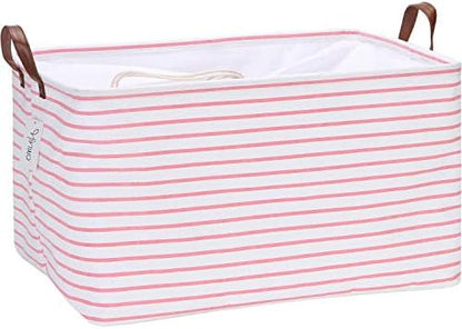 Hinwo 70L Extra Large Canvas Storage Bin with Lid and Handles by Hinwo