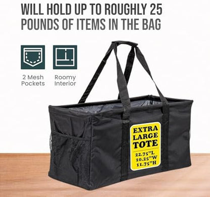 Extra Large Utility Tote Bag - Oversized Collapsible Large Beach Bag, Great for Pool with Sturdy Frame, Extra Side Pockets and Tons of Storage - Image 5