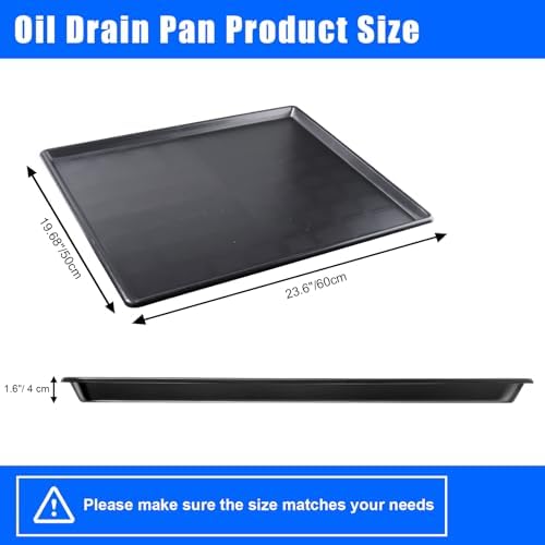2 Pack Car Oil Drip Pan, 23.6 x 19.68 x 1.2 in Oil Change Drain Pan, Plastic Oil Drip Tray for Under Car, Oil Catch Pan Tray for Garage, Fridges, Washing Machines, Cat Litter Box Bottom - Image 2