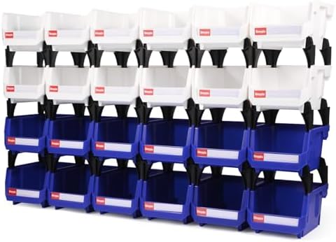 24 Packs Stackable Storage Bins, 5" x 4" x 3" Organizer Bins, by Shineyaplus