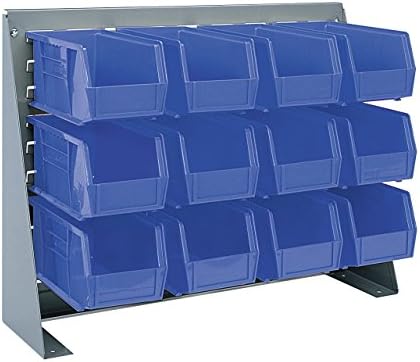 Akro-Mils 98600 Heavy Duty Steel Louvered Panel Standing Work Bench Storage Rack Garage Organizer for Mounting AkroBin Storage Bins, 28-Inch W x 8-Inch D x 20-Inch H, Gray - Image 2