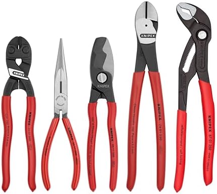 KNIPEX - 9K 00 80 108 US Tools - 5 Piece Automotive Starter Pliers Set (87 01 250, 95 11 200, 26 11 200, 74 01 250, 71 31 200) (9K0080108US) by Unknown