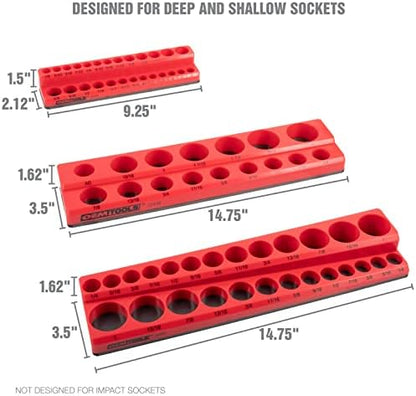 OEMTOOLS 6-Pc Metric & SAE Magnetic Socket Tray Set Holds 143 Sockets - Image 3