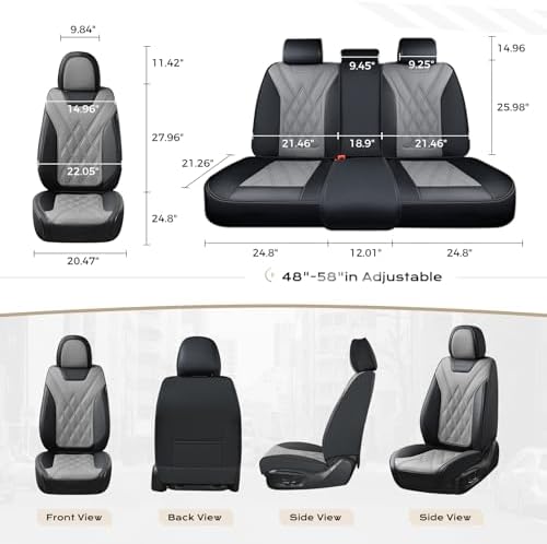 Coverado Car Seat Covers, Front Covers for Cars, Car Seat Cover Front Seats, Automotive Seat Cover, Waterproof, Leather Car Seat Cushion, Universal Interior Covers Seat Protectors for Most Cars - Image 6