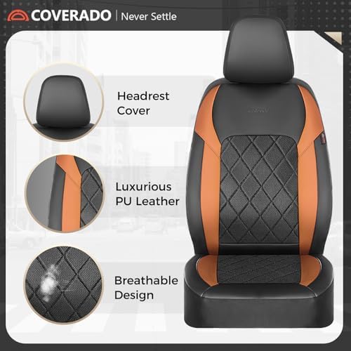 Coverado Car Seat Covers, Seat Covers Full Set, 5 Seats Automotive Seat Cover, Mesh Breathable Seat Protectors, Universal Fit for Most Cars - Image 3