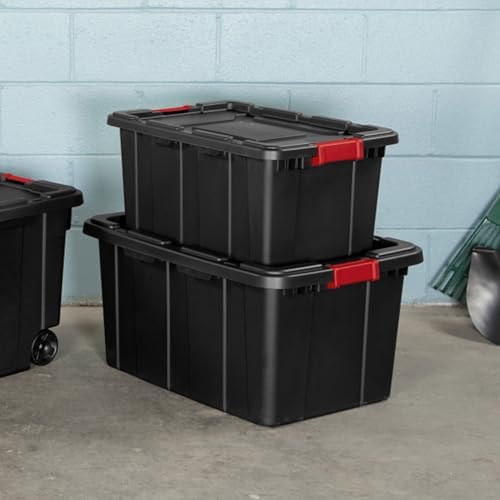 Sterilite Industrial Storage Tote with Lids for Garage, 27 Gallon, 12-Pack - Image 6