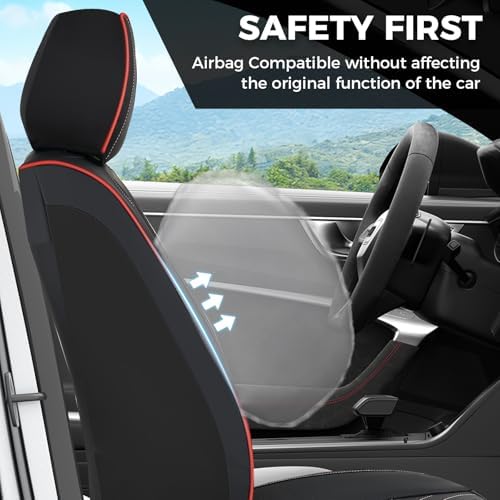 FLORICH Car Seat Covers Front Seat, Leather Seat Covers for Cars, Waterproof Car Seat Protector Breathable, Front Seat Covers for Cars, Automotive Seat Covers Universal Fit for Most SUV Pick-up Truck - Image 5
