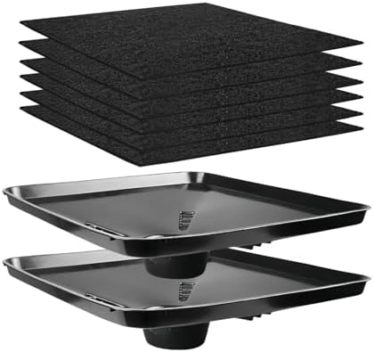 2-Pack 17892 Transmission Drain Pan for Lisle Oil Drains, 6Pcs 22'' Oil Drain Splash Pads, Large Fluid Catch Pan Square Oil Drain Pan Fits Different Funnels Keep Floor Clean by GENNIZZ
