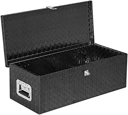 TUFFIOM 30" Aluminum Truck Bed Tool Box, Heavy Duty Diamond Plate Trailer Tool Box with Side Handle & Lock Keys, Tool Storage Organizer Chest for Pick up,Truck Bed,ATV,RV Trailer - Image 3