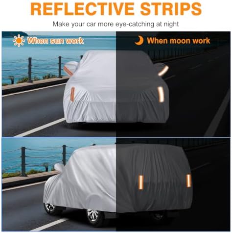 SUV Car Cover Waterproof All Weather - Outdoor Full Car Cover for Automobiles Snow Rain Sun UV Dust Protection Scratch Universal Fit SUV Up to 190" - Image 7