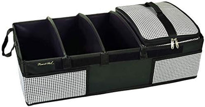 Picnic at Ascot Heavy Duty Rigid Base Trunk Organizer with 28 Can Capacity Leak Proof Cooler- Adjustable Dividers - 30" wide x 15" deep - Designed & Quality Approved in the USA by PicnicatAscot