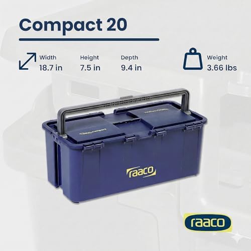Raaco Tool Box with Removable Trays - 66 lb Load Capacity (Compact 20) - Image 5