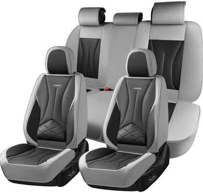 FLORICH Car Seat Covers Full Set, Leather Seat Covers for Cars, Waterproof Car Seat Protectors 5 Seats, Front and Rear Seat Covers for Cars, Automotive Seat Protector Fit for Most Car SUV Truck by FLORICH