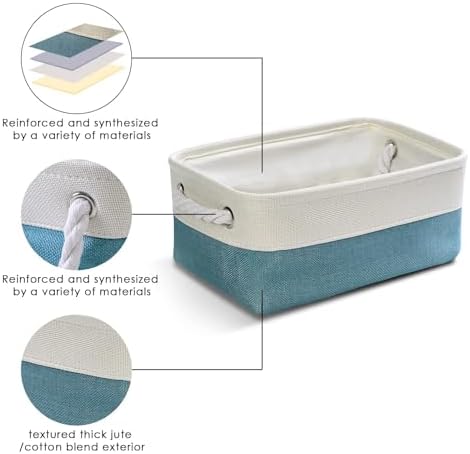 Organization and Storage Basket for Organizing - 12X8X5.2 inch 6 Pack Fabric Cube Storage Bin Collapsible Baskets for Shelves, Storage Box for Cloth Decorative room (White & Green) - Image 4
