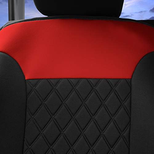 FH Group Car Seat Cover Cushion - 2 Pack Seat Covers for Cars Trucks SUV, Red Black Neosupreme Car Seat Cushions, Car Seat Cover Cushion, Universal Fit Car Seat Protector - Image 5