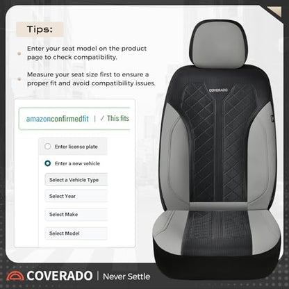 Coverado Car Seat Covers 5 Seats, Seat Covers Full Set, Mesh Breathable Seat Protectors, 5-Piece Spill-Proof White Automotive Seat Covers, Universal Fit for SUV, Sedan, Truck - Image 5