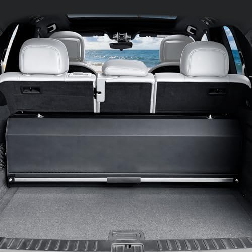 Trunk Organizer for SUV, Leather Car Organizers and Storage With Lid by TrunkStorageOrganizerforCar