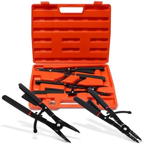ABN Snap Ring Pliers Set – 16 Inch Internal External Snap Ring Pliers Circlip Pliers with Straight and Angled Jaws by ABN