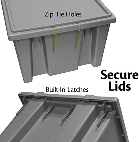 Akro-Mils 35240 Nest and Stack Plastic Storage Container and Distribution Tote, (23-1/2-Inch L x 15-1/2-Inch W x 12-Inch H), Gray, (3-Pack) - Image 3