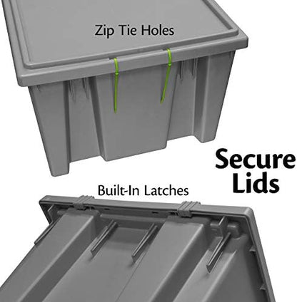 Akro-Mils 35240 Nest and Stack Plastic Storage Container and Distribution Tote, (23-1/2-Inch L x 15-1/2-Inch W x 12-Inch H), Gray, (3-Pack) - Image 3