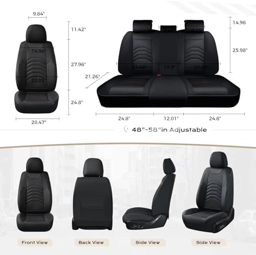 Coverado Car Seat Covers Front Seats, 2-Pack Black Seat Covers for Cars, Waterproof Leather Car Seat Covers for Cars, Car Seat Protector Car Seat Cushion Universal Fit for Most Cars Trucks SUV - Image 6
