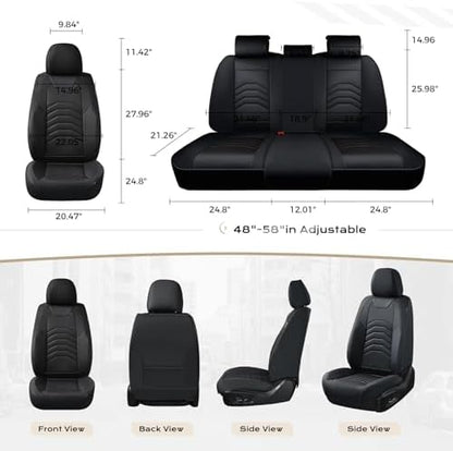 Coverado Car Seat Covers Front Seats, 2-Pack Black Seat Covers for Cars, Waterproof Leather Car Seat Covers for Cars, Car Seat Protector Car Seat Cushion Universal Fit for Most Cars Trucks SUV - Image 6